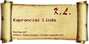 Kapronczai Linda névjegykártya